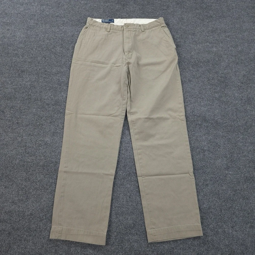 Vintage Polo Ralph Lauren Pants Mens 33x31 Tan Prospect Pant Classic Chino Dress
